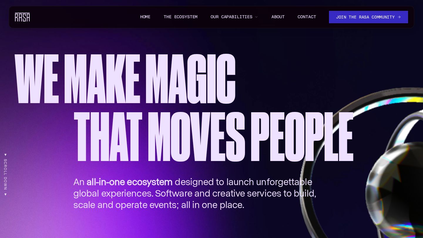 Rasa website homepage